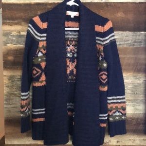 Aztec print cardigan